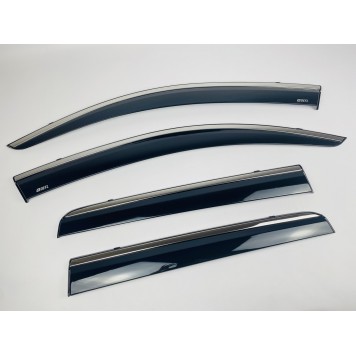 Дефлектори вікон Mitsubishi Outlander 2012-2020 з нерж. хром полоскою-1